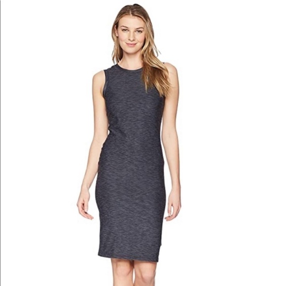 Prana Bodycon Midi Vertex Dress Heathered Grey Exercise - Picture 1 of 14